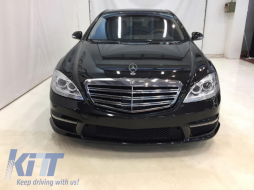 Предна Броня с Централна решетка подходяща за Mercedes S-Class W221 (2005-2012) S63 S65 Дизайн-image-6053804