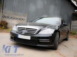 Предна Броня с Централна решетка подходяща за Mercedes S-Class W221 (2005-2012) S63 S65 Дизайн-image-6053805