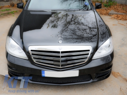 Предна Броня с Централна решетка подходяща за Mercedes S-Class W221 (2005-2012) S63 S65 Дизайн-image-6053806