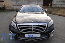 Комплект за тяло, подходящ за Mercedes S-Class W222 (2013-06.2017) Броня със Прагове и накрайници на ауспуха S63 Look LWB-image-6080746