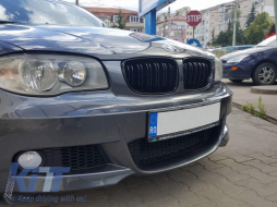 Предна Броня с бъбрековидни Решетки подходяща за BMW 1'er E81/E82 E87/E88 (2004-2011) M-tech M-Technik Дизайн-image-5998168