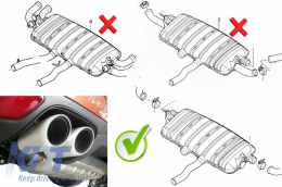 Накрайници за ауспух подходящи за Porsche Cayenne 92A V6 V8 Petrol (05.2010-09.2014) GTS Дизайн Матово черно-image-6063442