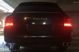 Накрайници за ауспух подходящи за Porsche Cayenne 92A V6 V8 Petrol (05.2010-09.2014) GTS Дизайн Сребърен-image-6094252