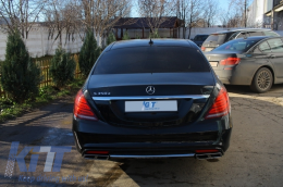 Дефузьор за задна броня и Накрайници за ауспух , подходящи за Mercedes S-Class W222 Спортна линия Package (2013-06.2017) S63 Дизайн-image-6017709