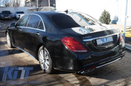 Дефузьор за задна броня и Накрайници за ауспух , подходящи за Mercedes S-Class W222 Спортна линия Package (2013-06.2017) S63 Дизайн-image-6075420