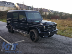 Предна Решетка подходяща за MERCEDES W463 G-Class (1990-2012) New G65 G63 Дизайн Piano Full Черен Edition-image-6023471