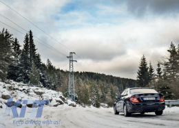 Задна Броня, подходяща за Mercedes C-Class W204 (2007-2014) Facelift C63 Дизайн с Накрайници за ауспух-image-6025382