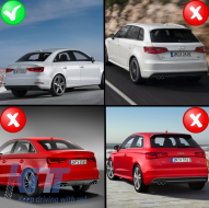 Дифузьор на Задна Броня , подходящ за Audi A3 8V Sedan (2012-2015) S3 Дизайн-image-6030707