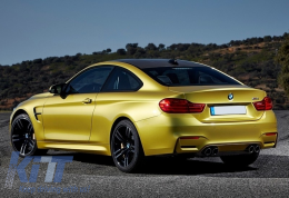 Пълен комплект за каросерия, подходящ за BMW 4 Series F32 F33 (2013-2019) M4 Дизайн Купе Кабрио с Накрайници за ауспух M-Power Черен-image-6003257