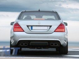 Дефузьор за задна броня подходящ за Mercedes W221 S-Class (2010-2013) Facelift S63 S65 Дизайн-image-6018992