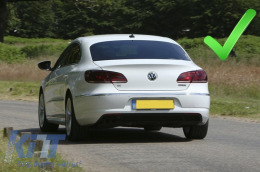 Дифузьор на Задна Броня , подходящ за VW Passat CC (2012-2017) R Line Дизайн Twin Double Exhaust-image-6023255