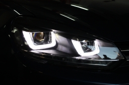 Предна Броня, подходяща за VW Golf VI 6 (2008-2013) R20 Look с Фарове 3D LED DRL U-Design LED Flowing Turning Light-image-6021176