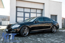 Боди комплект, подходящ за MERCEDES Benz W221 S-Class 2005-2011 S63 S65 A-Design с Накрайници за ауспух Черен Edition-image-6026095