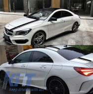 Комплект стикери Матово черно Upper Bonnet Roof & Tailgate подходящ за MERCEDES CLA W117 C117 X117 (2013-2016) A-Class W176 (2012-2018) 45 Дизайн-image-6026700