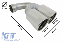 Двойни накрайници на ауспуха Изпускателни тръби от неръждаема стомана, подходящи за VW Touareg 7P 7L (2002-2018) W12 Дизайн-image-6029720