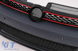 Предна Броня , подходяща за VW Golf VI 6 (2008-2013) TFSI Look с Фарове Golf 7 3D LED DRL U-Design LED Flowing Turning Light Red Stripe TFSI-image-6027800