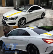 Комплект стикери Матово Жълто Upper Bonnet Roof & Tailgate подходящ за MERCEDES CLA W117 C117 X117 (2013-2016) A Class W176 (2012-2018)-image-6033912