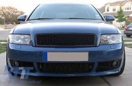 Предна Решетка без значки, подходяща за Audi A4 B6 Sedan Avant 8E/8H (2001-2004) RS Дизайн Матово черно-image-6038791