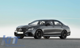 Предна Броня подходяща за Mercedes E-Class W213 S213 C238 A238 (2016-2019) E63 Дизайн Черен Edition-image-6043094