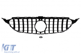 Предна Решетка подходяща за MERCEDES C-Class W205 S205 C205 S205 (2014-2018) GT-R Panamericana Дизайн Черен с/без 360 камера-image-6099944