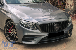 Централна решетка подходяща за Mercedes E-Class W213 S213 C238 A238 (2016-2019) GT-R Panamericana Дизайн Черен-image-6100141