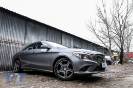 Предна Централна решетка , подходяща за Mercedes CLA C117 X117 W117 (2013-2018) CLA45 GT-R Panamericana Дизайн Черен Хром-image-6075238