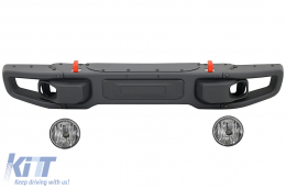 Метална Предна Броня с централна Предна Решетка , подходяща за JEEP Wrangler / Rubicon JK (2007-2017) 10th Anniversary Hard Rock Стил-image-6048079