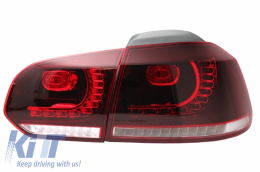 Задна Броня с изпускателна система и Задни светлини Full LED , подходящи за VW Golf VI (2008-2013) R20 Дизайн Черешово черно (LHD и RHD)-image-6051012