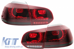 Задна Броня със Задни светлини Full LED, подходяща за VW Golf 6 VI (2008-2013) R20 Дизайн Red Череша с последователни Динамичен Въртящи се светлини (LHD и RHD)-image-6051230