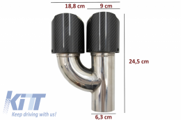 Накрайници за ауспух от Въглеродни влакна Полиран външен вход 6,3 см-image-6054131