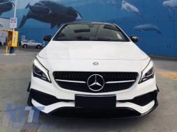 Предна Броня Сплитери Перки Aero Conversion Kit подходящ за Mercedes CLA W117 Facelift (2016-2018) CLA45 Дизайн Canards Piano Black-image-6054907