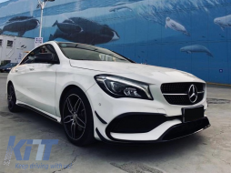 Предна Броня Сплитери Перки Aero Conversion Kit подходящ за Mercedes CLA W117 Facelift (2016-2018) CLA45 Дизайн Canards Piano Black-image-6054948