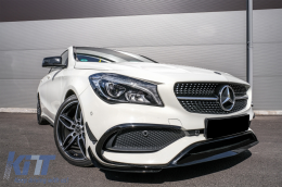 Предна Броня Сплитери Перки Aero Conversion Kit подходящ за Mercedes CLA W117 Facelift (2016-2018) CLA45 Дизайн Canards Piano Black-image-6072927