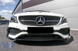 Предна Броня Сплитери Перки Aero Conversion Kit подходящ за Mercedes CLA W117 Facelift (2016-2018) CLA45 Дизайн Canards Piano Black-image-6072928