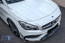 Предна Броня Сплитери Перки Aero Conversion Kit подходящ за Mercedes CLA W117 Facelift (2016-2018) CLA45 Дизайн Canards Piano Black-image-6072931