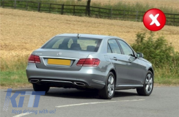 Предна Броня, подходяща за Mercedes E-Class W212 S212 Facelift (2013-2016) със Задна дифузьор, накрайници за ауспух за Спорт Pack Черен Edition-image-6066300