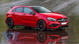 Сплитери Перки за Предна Броня Перки Aero подходящи за Mercedes A-Class W176 Facelift AMG Line (2015-2018) Piano Black-image-6057494