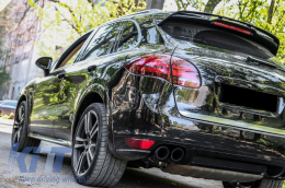 Накрайници за ауспух подходящи за Porsche Cayenne 92A V6 V8 Diesel (05.2010-09.2014) GTS Дизайн Матово черно-image-6063413