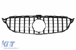 Предна Броня с Черен Решетка подходяща за Mercedes C-Class W205 S205 C205 A205 (2014-2018) C63 GT-R Дизайн-image-6101283