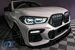 Спойлер на Предна Броня подходящ за BMW X6 G06 X6M (2019-up) Piano Black-image-6083104