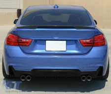 Дефузьор за задна броня , подходящ за BMW 4 Series F32 F33 F36 (2013-2019) Купе Кабрио M Design Twin Double Outlet Piano Black-image-6085644