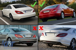 Дефузьор за задна броня , подходящ за Mercedes CLS Sedan W218 (2012-2017) с Накрайници за ауспух тръби Само за стандартна Броня-image-6084140