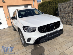 Предна Централна решетка , подходяща за Mercedes GLC X253 C253 Facelift (2020-up) Standard & Offroad GTR Panamericana Дизайн All Черен-image-6090360