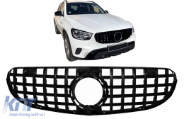 Предна Централна решетка , подходяща за Mercedes GLC X253 C253 Facelift (2020-up) Standard & Offroad GTR Panamericana Дизайн All Черен-image-6092344