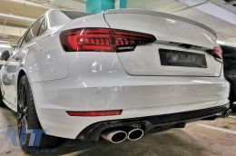 Дифузьор на Задна Броня подходящ за Audi A4 B9 8W Facelift (2020-up) само S-line Черен-image-6092775