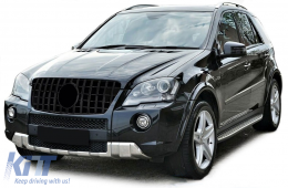 Централна Предна Решетка подходяща за Mercedes ML W164 Facelift (07.2008-2011) GT-R Panamericana Дизайн Черен-image-6090263