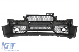 Предна Броня с Предна Решетка подходяща за Audi A4 B7 (2004-2008) RS4 Дизайн Черен-image-6090384