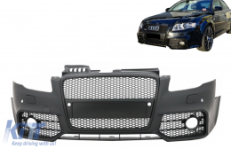 Предна Броня с Предна Решетка подходяща за Audi A4 B7 (2004-2008) RS4 Дизайн Черен-image-6092681