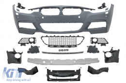 Предна Броня подходяща за BMW 3 Series F30 F31 (2011-2019) M-Technik Дизайн Без фарове за мъгла-image-6091330