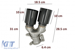 Накрайници за ауспух подходящи за BMW 5 Series G30 G31 G38 (2016-2020) 6 Series G32 (2016-2020) Черен-image-6098185